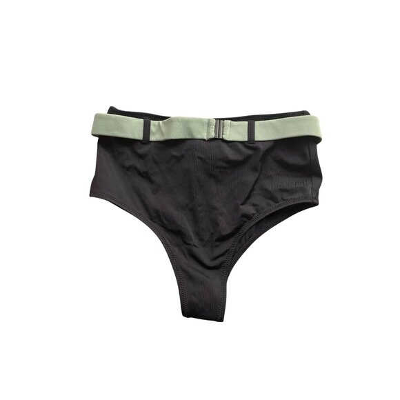 Solid & Striped Josephine High-Waisted Bikini Bottoms in Black - Picture 1 of 8